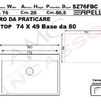 APELL SZ76FBC - LAVALLO DA INCASSO - 1 VASCA RETTANG. - ACCIAIO INOX - 77X51 - 1