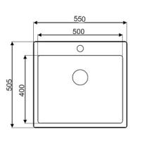 APELL SZ55FBC - LAVELLO DA INCASSO - 1 VASCA - QUADRATA - 56x51 - INOX - 1