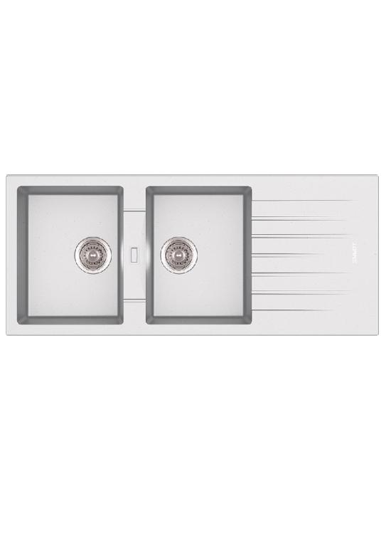 APELL PTPL1162GW - LAVELLO DA INCASSO - 116X50 - 2V+GOCC. - BIANCO