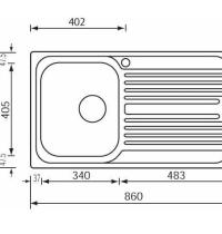 CM LAVELLI 010593S - LAVELLO DA INCASSO ATLANTIC - INOX ANTIGRAFFIO - 86x50 - 1