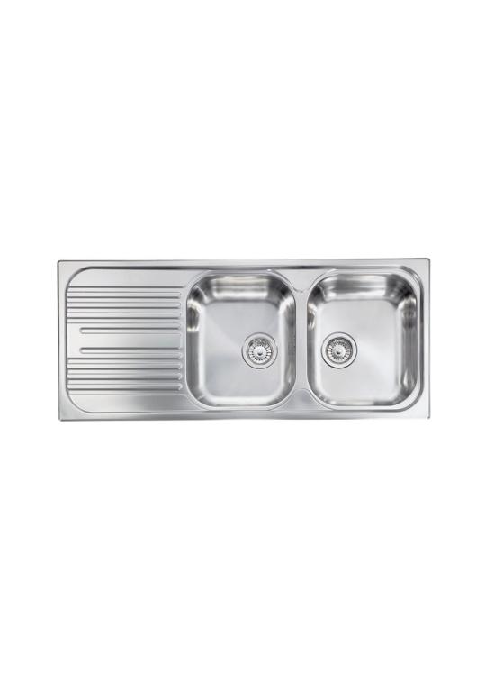 CM LAVELLI 010597D - LAVELLO ATLANTIC DA INCASSO - 2 V. DX + GOCC. SX - 116x50 - INOX ANTIGRAFFIO