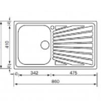 CM LAVELLI CM 011443S - LAVELLO DA INCASSO COMETA - 86X50 - INOX SATINATO - 1