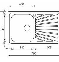 CM LAVELLI  011441D - LAVELLO DA INCASSO COMETA - INOX SATINATO - 79x50 - 1