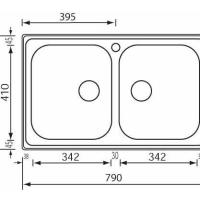 CM LAVELLI 011442 - LAVELLO DA INCASSO COMETA - INOX SATINATO - 79x50 - 1