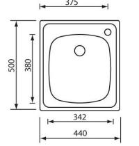 CM LAVELLI 011934 - LAVELLO DA INCASSO CINZIA - INOX SATINATO/ANTIGRAFFIO - 44x50 - 1