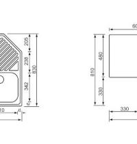 CM LAVELLI 011840 - LAVELLO DA INCASSO ANGOLARE ILARIA - INOX ANTIGRAFFIO - 83x83 - 1