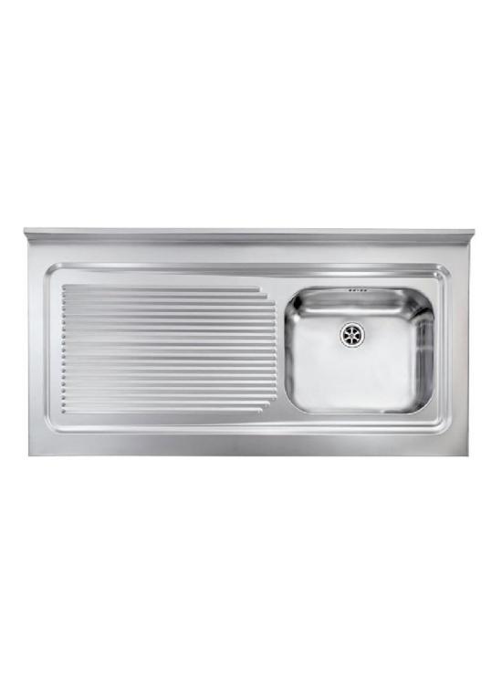 CM LAVELLI 031136 DX - LAVELLO DA APPOGGIO ROSSANA - 1 V. DX + GOCC. SX - 120x60 - INOX SATINATO