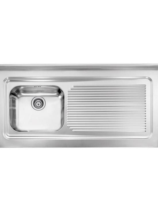 CM LAVELLI 031136 sX - LAVELLO DA APPOGGIO ROSSANA - 1 V. SX+ GOCC. Dx- 120x60 - INOX SATINATO