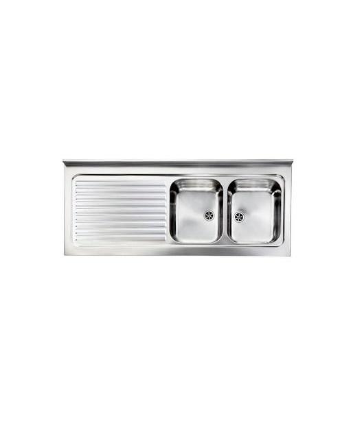 CM LAVELLI 031139DX - LAVELLO ROSSANNA DA APPOGGIO - 2 V. DX + GOCC. SX - 150x60 - INOX SATINATO