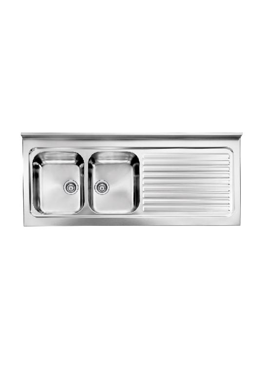 CM LAVELLI - LAVELLO ROSSANA DA APPOGGIO 2 V. SX + GOCC. DX - 150x60 - INOX SATINATO