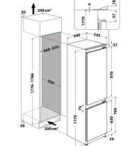 HOTPOINT ARISTON BCB70301 - FRIGO COMBI DA INCASSO - LOWFROST - TECN. LOWFROST E ACTIVE FRESH - CL: 