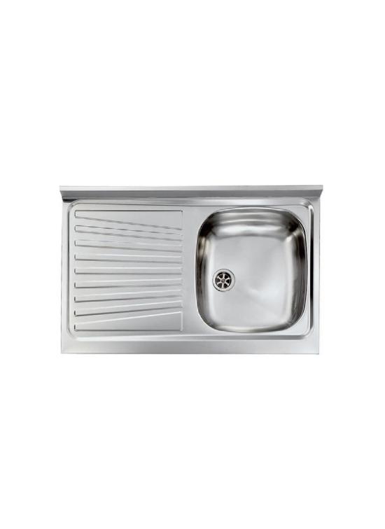 CM LAVELLI 031031D - LAVELLO MONDIAL DA APPOGGIO - 1 V. DX - 80x50 - INOX PRELUCIDATO