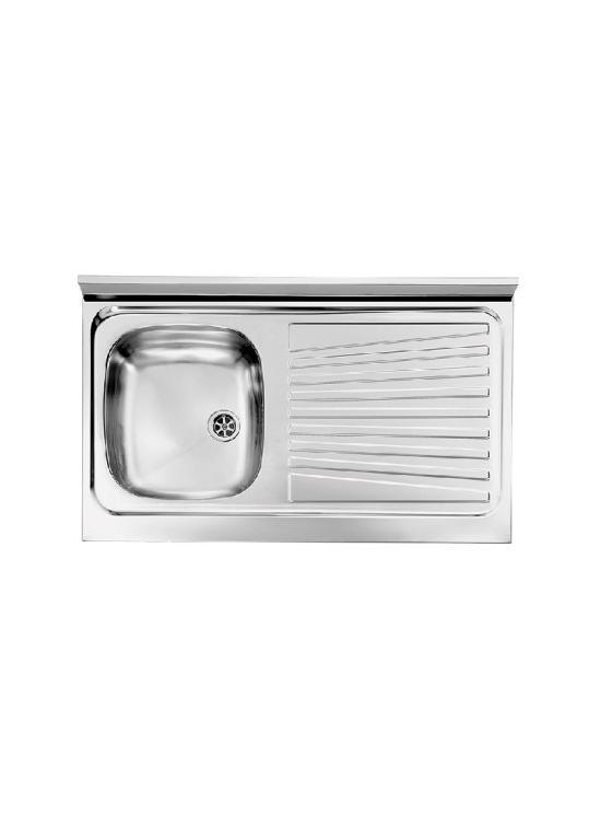 CM LAVELLI 031031S - LAVELLO MONDIAL DA APPOGGIO - 1 V. SX + GOCC. DX - 90x50 - INOX PRELUCIDATO