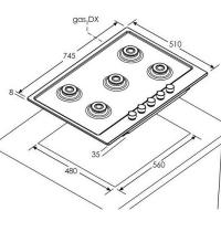 CANDY CHW74WX - P. COTT. A GAS E DA INCASSO - 5 ZONE COTT. - INOX - 4