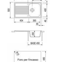 PLADOS  PL0861 UG95   86X50  1 VASCA + GOCCIOLATOIO    NERO EBONY - 1