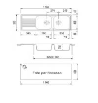 PLADOS CORAX CX1162 LAVELLO 116X50 2V.+GOCC ALLUMINIO - 1