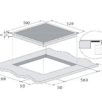 CANDY CTP643C - P. COTT. DA INCASSO - A INDUZIONE - 4 ZONE COTT. - VETROCERAMICA NERA - 59x52 - 1