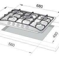 DE LONGHI FFT57ASV - PIANO COTT. A GAS - 5 ZONE COTT (1 D. CORONA) - CL: