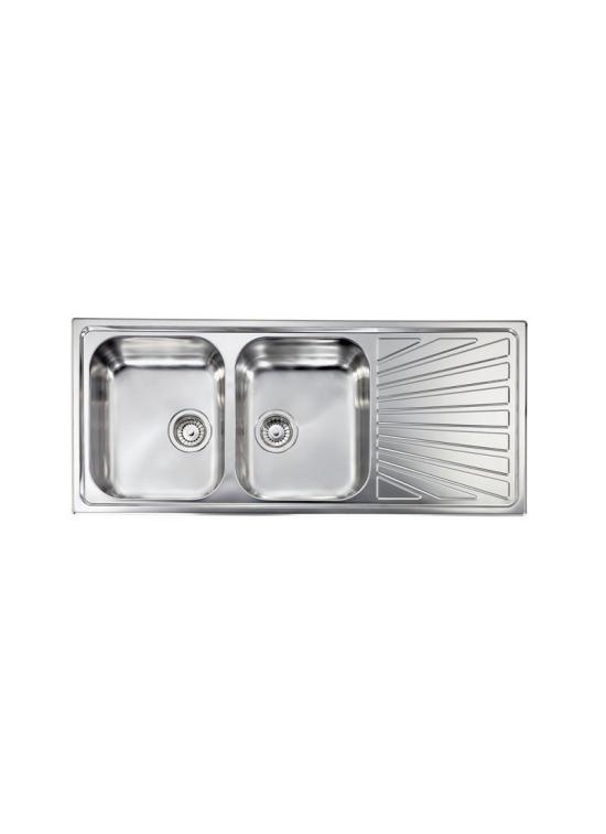 CM LAVELLI 011497S - LAVELLO COMETA DA INCASSO - 2 V. DX + GOCC. SX - 116x50 - INOX ANTIGRAFFIO