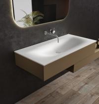 Lavabo d'appoggio in ceramica bianco lucido per mobile